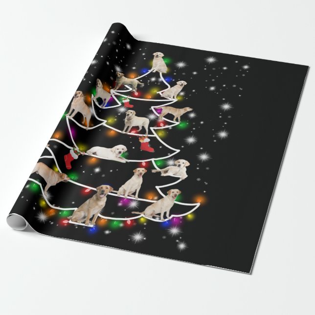 Papier Cadeau Amoureux des chiens| Terre de Noël du Labrador (Déroulé)