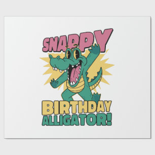 Papier Cadeau Amoureux drôle d'alligator et Gator de crocodile d