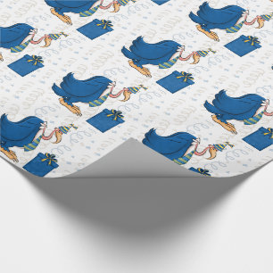 Papier Cadeau Amusant Anniversaire Vieux Homme Buzzard en Bleu C