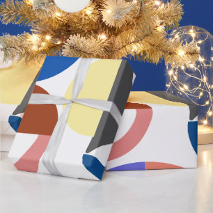 Papier Cadeau Amusant Avec Géométrie Formes Colorées Nom