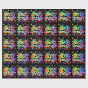 Papier Cadeau Amusant, coloré, Spectre Arc-En-Ciel "MERCI NOËL !