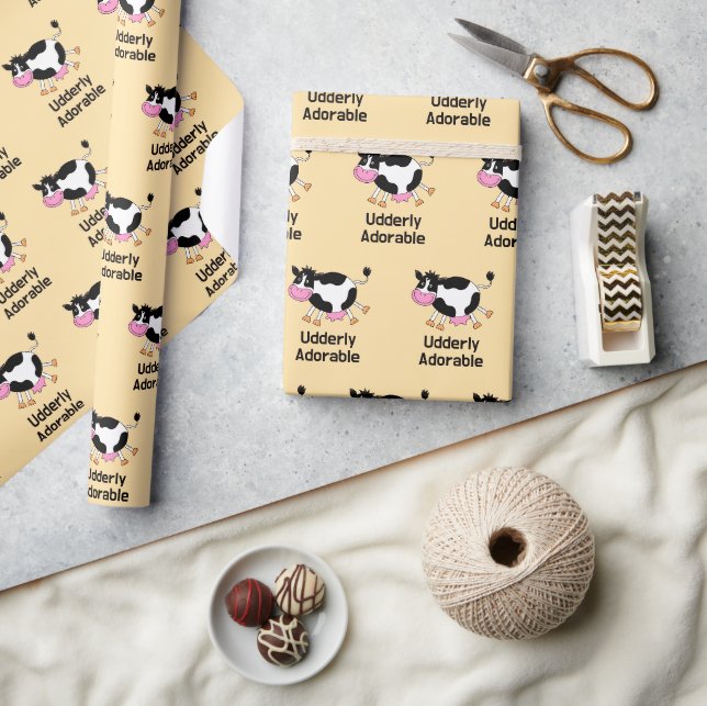 Papier Cadeau Amusant Cute Cow Pun Design de dessin (Artisanat)