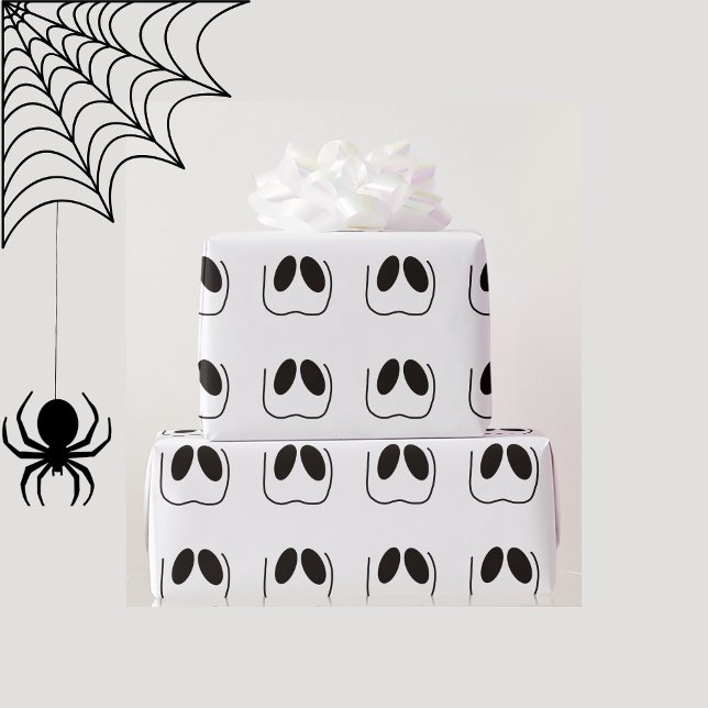 Papier Cadeau Amusant, éffrayant, visage fantôme pour Halloween (Créateur téléchargé)