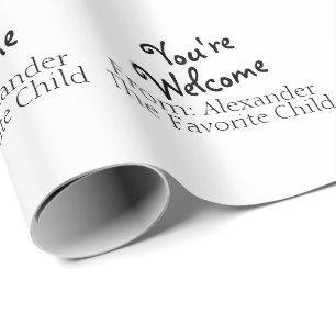 Papier Cadeau Amusant enfant favori, vous êtes le bienvenu en bl