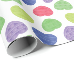 Papier Cadeau Amusant et tendance Poppit Pop-it coeurs design