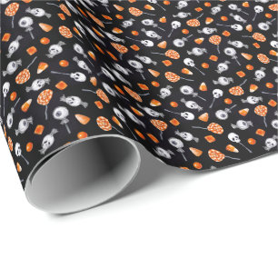 Papier Cadeau Amusant Gothique Éffrayant crâne Eyeball Candy Hal