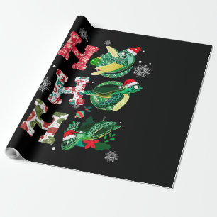 Papier Cadeau Amusant Joyeux Noël HO HO HO Turtle Père Noël