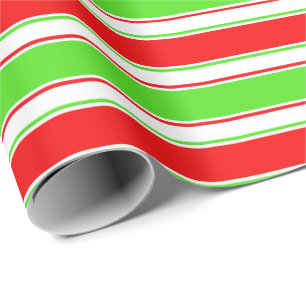 Papier Cadeau Amusant rouge, blanc, vert Motif inspiré de Noël