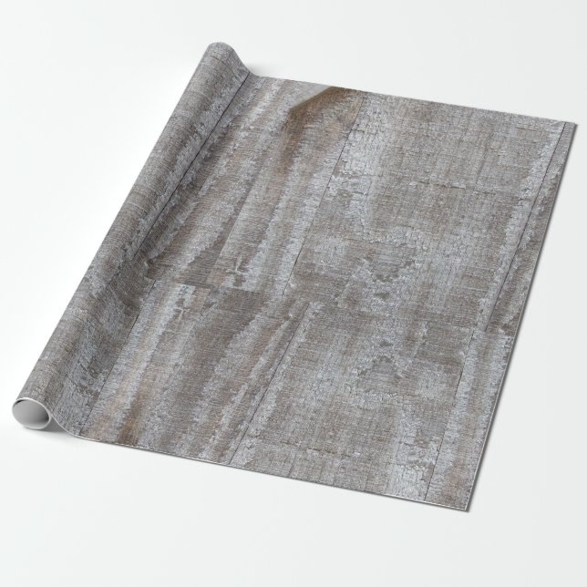 Papier Cadeau Amusant, Rustique, Gris, Barnwood, (Déroulé)