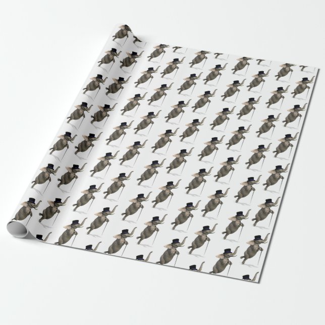Papier Cadeau Amusant Tap Dancing Elephant (Déroulé)