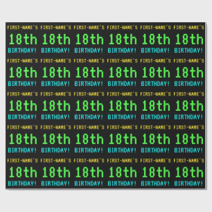 Papier Cadeau Amusant Vintage/Retro Jeu vidéo Look 18e anniversa