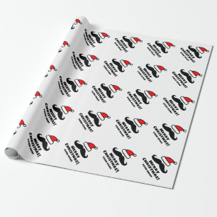 Papier Cadeau Amusante moustache du Père Noël coutume Noël