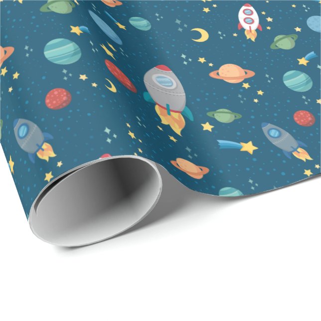Papier Cadeau Amusement d'espace extra-atmosphérique (Coin rond)