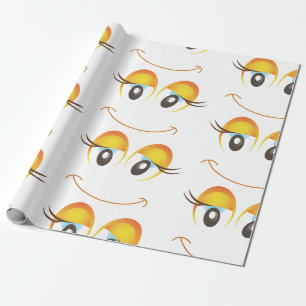 Papier Cadeau Amusement et visage simple avec des cils