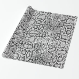 Papier Cadeau Anaconda noir blanc Exotique
