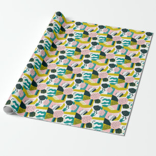 Papier Cadeau Ananas Abstrait : Patchwork coloré sans fil
