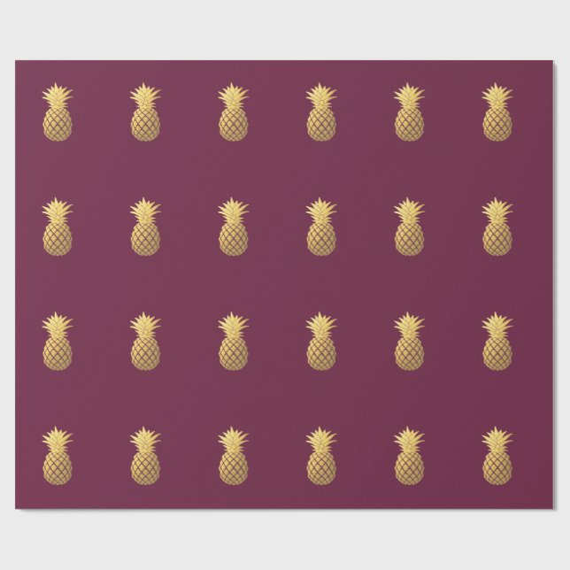 Papier Cadeau Ananas d'or de Faux sur Bourgogne (Plat)