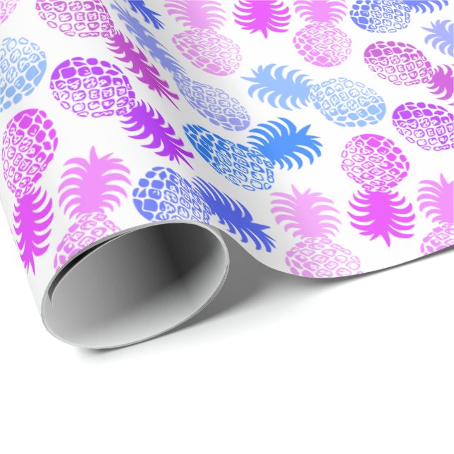 Papier Cadeau Ananas tropical de Momona Hawaiian (Coin rond)