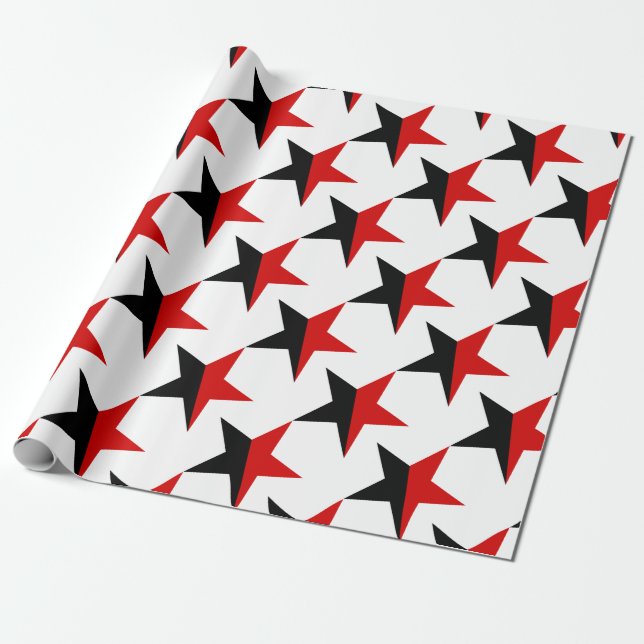 Papier Cadeau Anarchisme noir et rouge d'Anarcho-Syndicalisme (Déroulé)