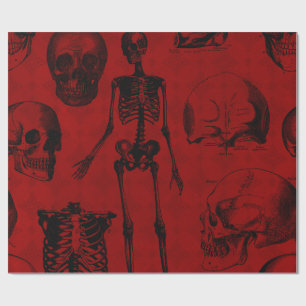 Papier Cadeau Anatomie des crémson et des squelettes noirs