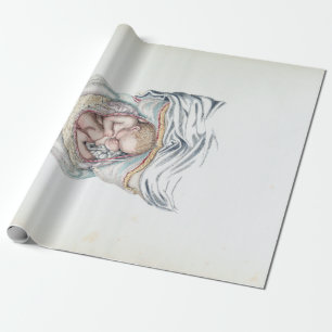Papier Cadeau Anatomie vintage d'un nourrisson humain dans
