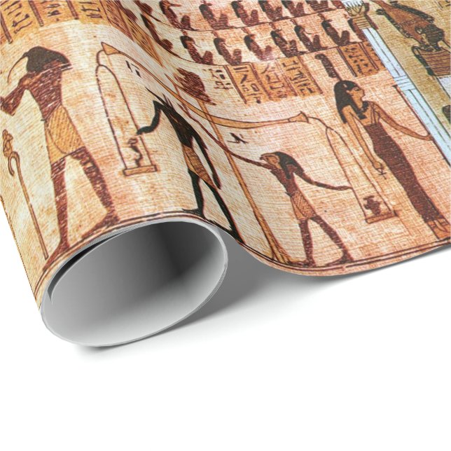 Papier Cadeau Ancien Égyptien Mort Tribunal de Mort Maat Godess (Coin rond)