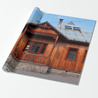 Papier Cadeau Ancien logement de maison traditionnelle en bois,