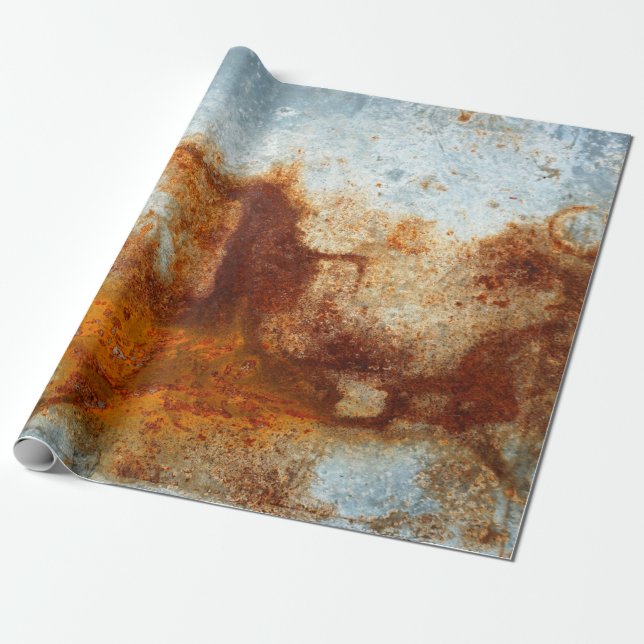 Papier Cadeau  Ancienne plaque d'acier rouillé, ancienne texture (Déroulé)