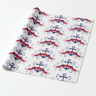 Papier Cadeau Ancrage de bateau nautique avec motif tourbillon é
