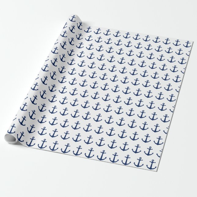 Papier Cadeau Ancre de bleu marine (Déroulé)