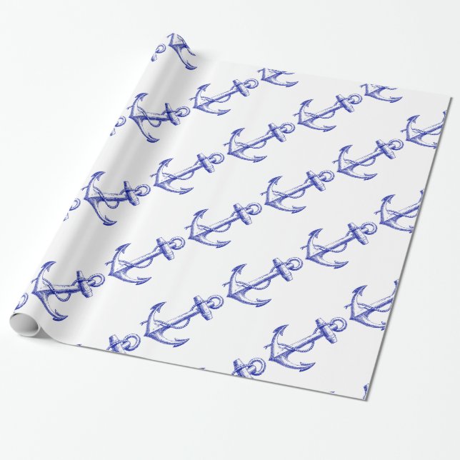 Papier Cadeau Ancre nautique du bateau des hommes (Déroulé)