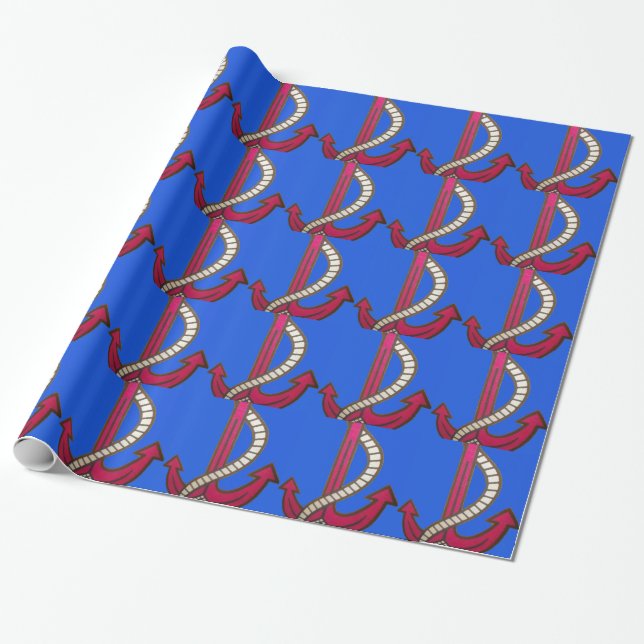 Papier Cadeau Ancre rouge (Déroulé)