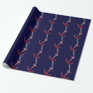 Papier Cadeau Ancre rouge