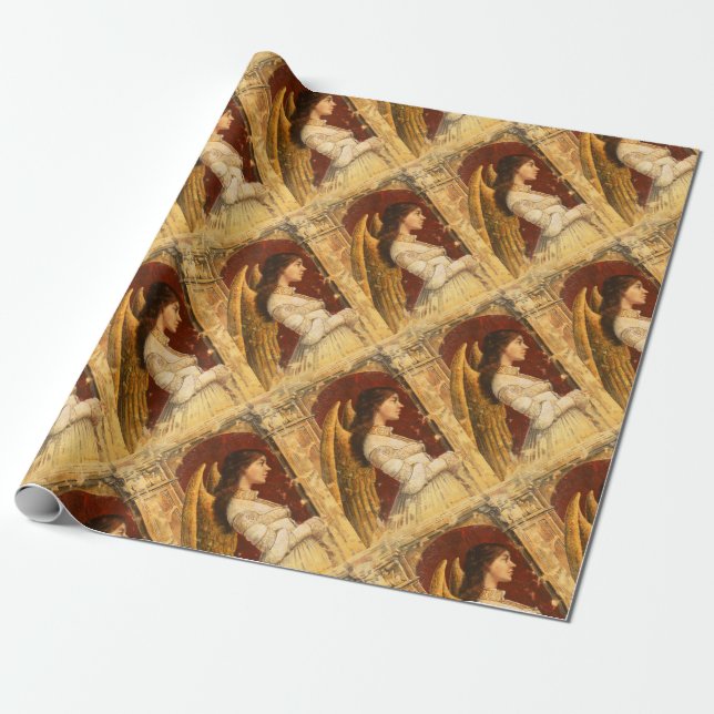 Papier Cadeau Ange de fresque de Noël (Déroulé)