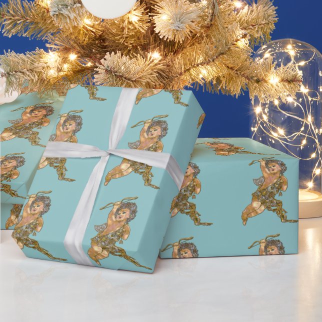 Papier Cadeau Ange de Noël du Gardien (Vacances)