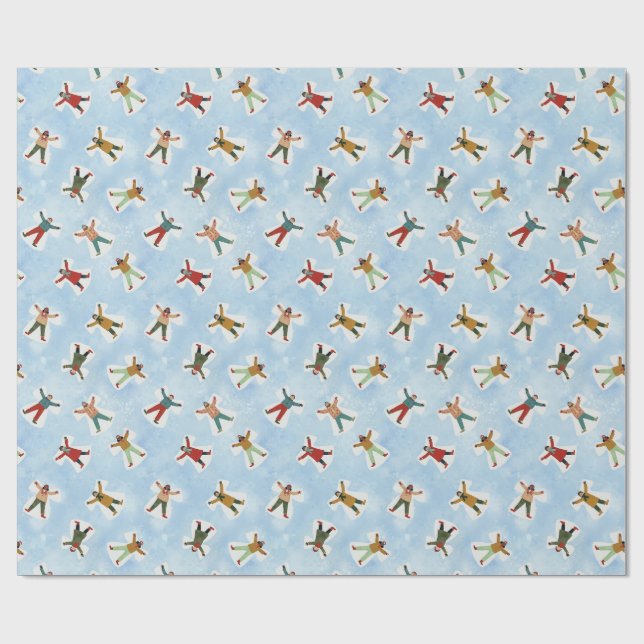 Papier Cadeau Ange des neiges Noël hiver (Plat)