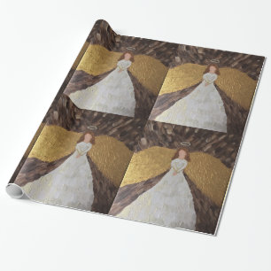 Papier Cadeau Ange d'or