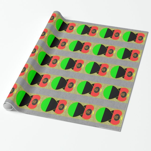 Papier Cadeau Ange du drapeau de la diaspora africaine (Déroulé)