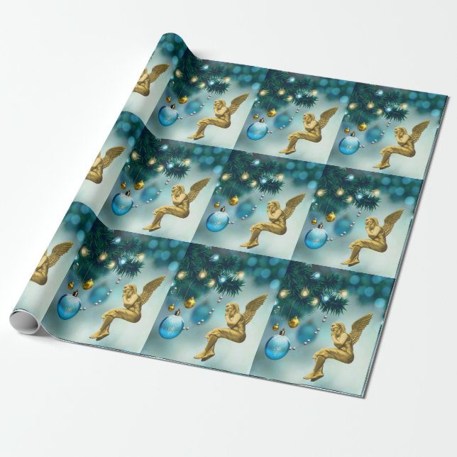 Papier Cadeau Ange Papier à enveloppement Noël (Déroulé)