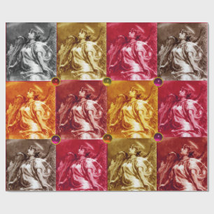 PAPIER CADEAU ANGEL AVEC PEUR, JEUX COLORÉS