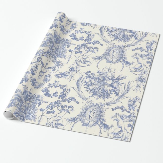 Papier Cadeau Angel Damask_Art Vintage (Déroulé)