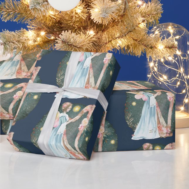 Papier Cadeau Angelic Winter Music Jouer Angel        (Vacances)