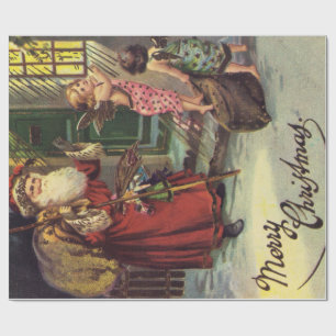 Papier Cadeau Anges du père noël et de Noël