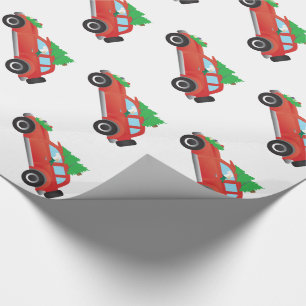 Papier Cadeau Anglais Setter Chig voiture de conduite avec arbre