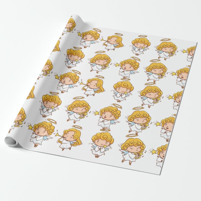 Papier Cadeau Angle mignon tiré à la main (Déroulé)