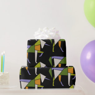 Papier Cadeau Animal abstrait moderne de Tangram de licorne de