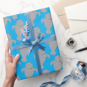 Papier Cadeau Animal Motif Manatee