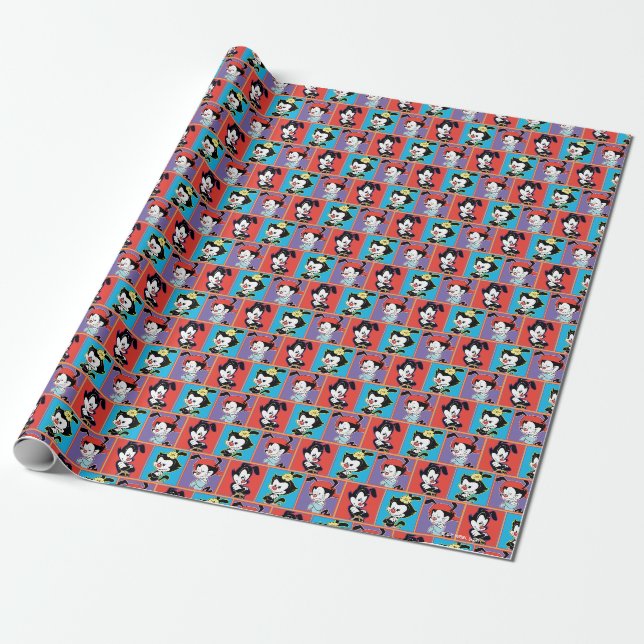 Papier Cadeau Animaniacs | Graphique de panneau Yakko, Dot et Wa (Déroulé)
