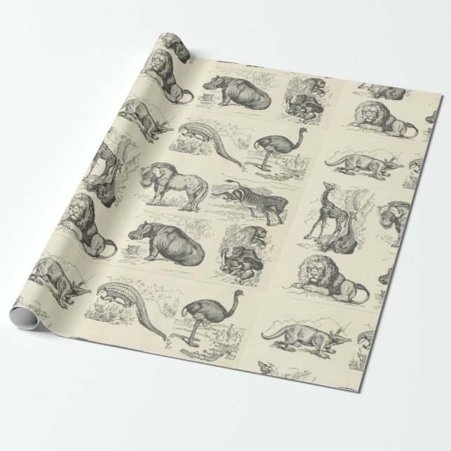 Papier Cadeau Animaux africains (Déroulé)