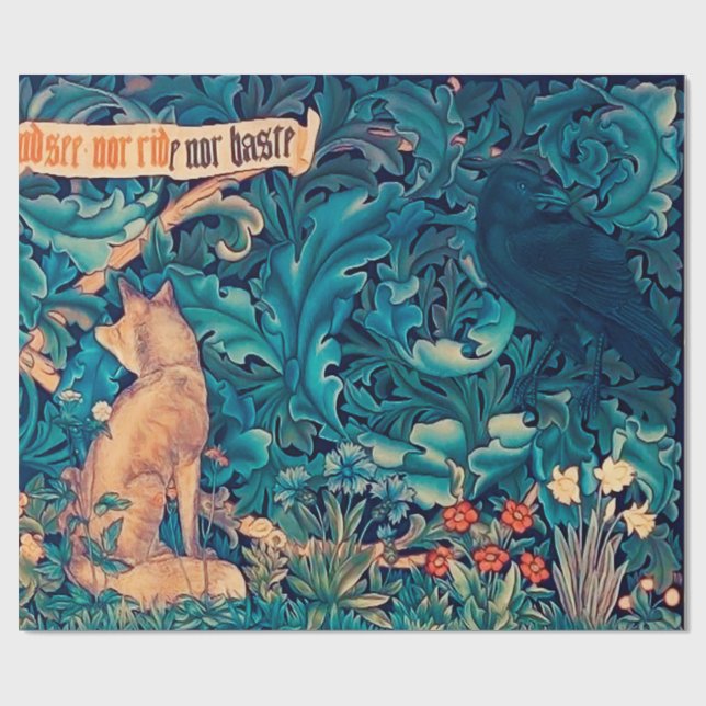 Papier Cadeau Animaux dans la forêt, William Morris Envelopper l (Plat)
